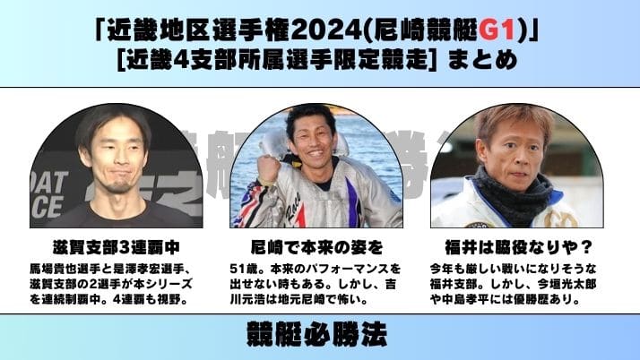 「近畿地区選手権2024(尼崎競艇G1)」まとめ